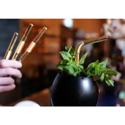 Ustensiles En Inox<Turtleneck Straw Set de 4 pailles flexibles or, Turtleneck® Straw