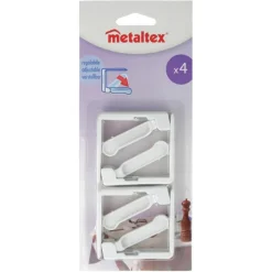 Produits Malins<BASTIDE Set de 4 pinces nappe Blanc, Metaltex