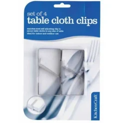 Produits Malins<Kitchen Craft Set de 4 pinces nappe Clip Inox, Kitchencraft