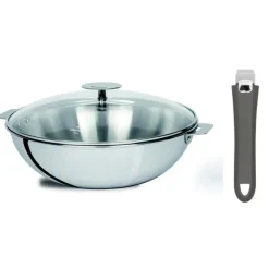 Woks<CRISTEL Set wok + couvercle + poignée 24 cm Casteline,