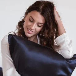 Les Accessoires|Housses De Couette, Parures<Emily's Pillow Taie d'Oreiller en Soie 51 x 76 cm Bleu Nuit,