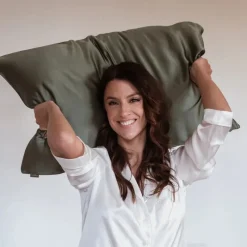 Les Accessoires|Housses De Couette, Parures<Emily's Pillow Taie d'Oreiller en Soie 51 x 76 cm Vert Sauge,