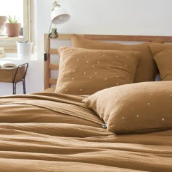 Housses De Couette, Parures<L'effet papillon Taie d'oreiller Gaze de coton Gaïa Chic Camel,