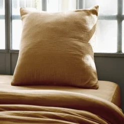 Housses De Couette, Parures<L'effet papillon Taie d'oreiller Gaze de coton Gaïa Camel,