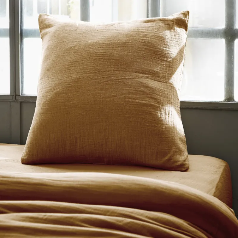 Housses De Couette, Parures<L'effet papillon Taie d'oreiller Gaze de coton Gaïa Camel,