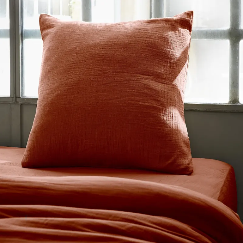 Housses De Couette, Parures<L'effet papillon Taie d'oreiller Gaze de coton Gaïa Terracotta,