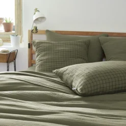 Housses De Couette, Parures<L'effet papillon Taie d'oreiller Gaze de coton Gaïa Mix Romarin,