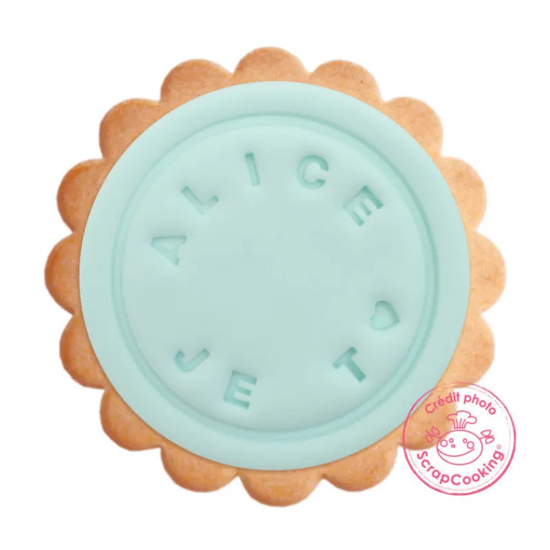 Emporte-Pièce<ScrapCooking Tampon messages Biscuit,