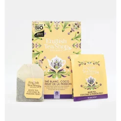 Les Thés Et Tisanes<English Tea Shop Thé Blanc Bio Coco et Fruit de la Passion 20 sachets,