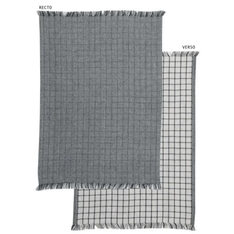 Torchons<Winkler Torchon recyclé Aden noir et blanc,