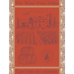 Torchons<Sud Etoffe Torchon Vin du Monde 50 x 70 cm,