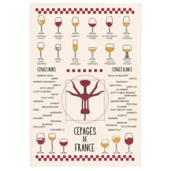 Torchons<VIVARAISE Torchon Vins et Cépages Ecru, Winkler