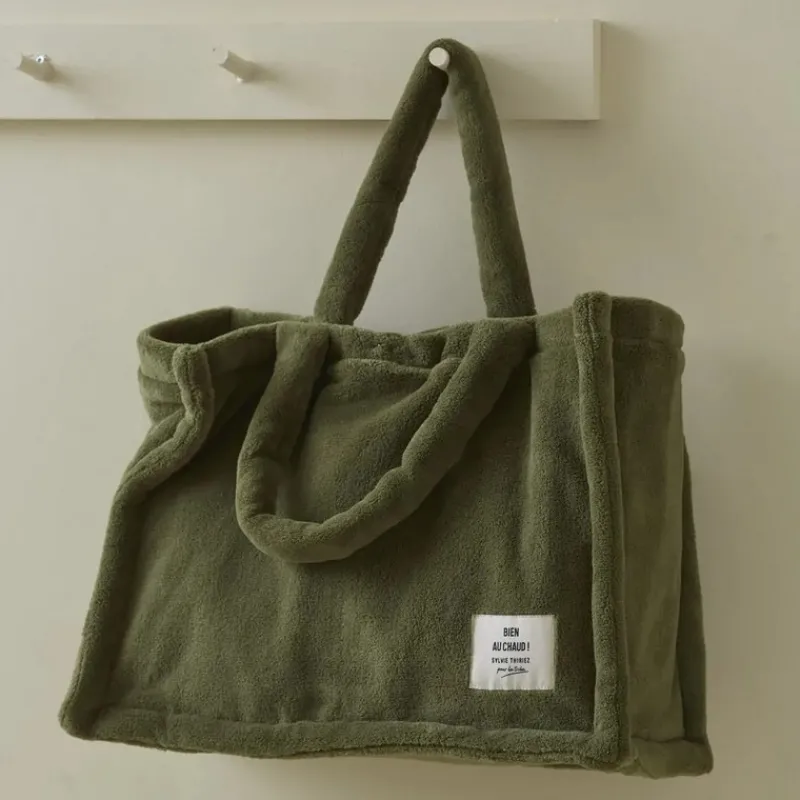 Les Accessoires<Sylvie Thiriez Tote bag polaire Kaki,