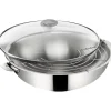 Woks|Sauteuses Inox<LAGOSTINA Wok inox avec couvercle Salvaspazio+,